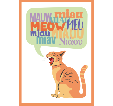 Poster chambre enfant miaulements de chat - TenStickers