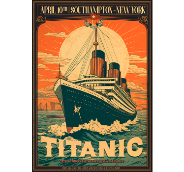 Poster vintage le voyage inaugural du Titanic - TenStickers