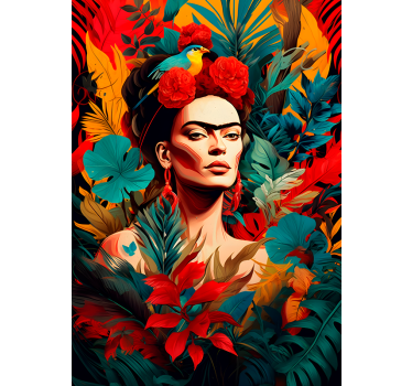 Poster art autoportrait à la mexicaine - TenStickers