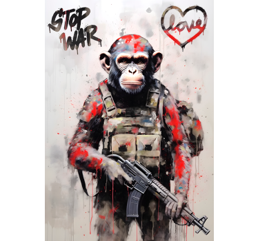 Poster art singe soldat style urbain - TenStickers