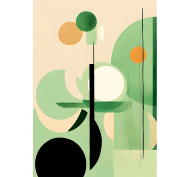 Poster abstrait formes vertes - TenStickers