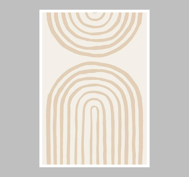 Affiche abstraite lignes douces en beige - TenStickers