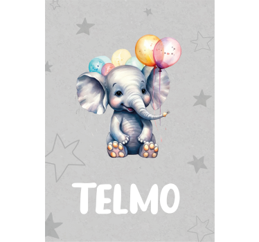Poster animaux bébé éléphant avec des ballons - TenStickers