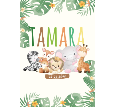 Affiche enfant animaux jungle personnalisable - TenStickers
