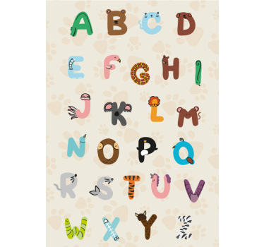 Poster chambre enfant alphabet animalier - TenStickers