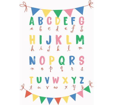 Poster chambre enfant majuscules minuscules alphabet - TenStickers