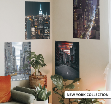 Poster mural photo New York de nuit - TenStickers