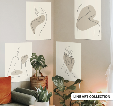 Poster mural profil lignes art abstrait - TenStickers