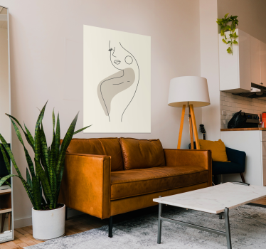 Poster mural profil lignes art abstrait - TenStickers