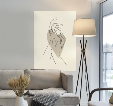 Poster mural mains lignes art abstrait - TenStickers