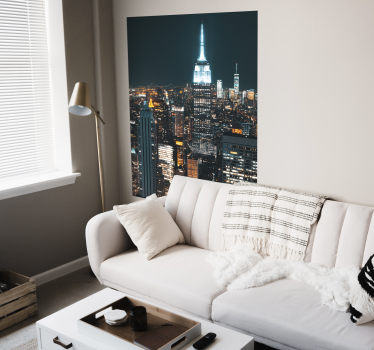 Poster mural photo New York de nuit - TenStickers