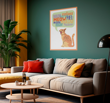 Poster chambre enfant miaulements de chat - TenStickers