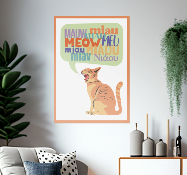 Poster chambre enfant miaulements de chat - TenStickers