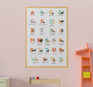 Poster alphabet races de chien - TenStickers