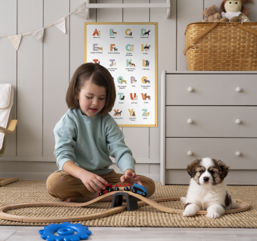 Poster alphabet races de chien - TenStickers