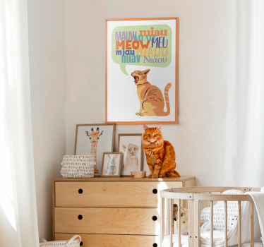 Poster chambre enfant miaulements de chat - TenStickers