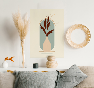 Poster mural dessin plante style boho - TenStickers