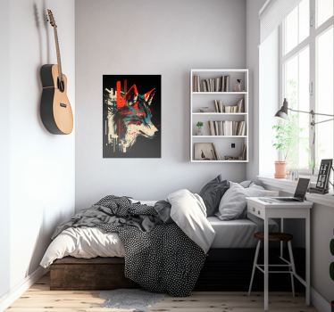 Poster d'un loup abstrait - TenStickers