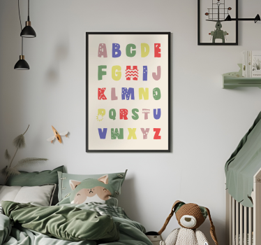 Affiche chambre enfant alphabet lettres colorés - TenStickers