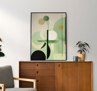 Poster abstrait formes vertes - TenStickers