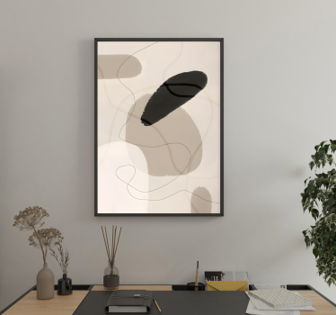 Poster abstrait nuances et formes beiges - TenStickers