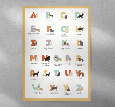 Poster alphabet races de chien - TenStickers