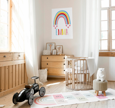 Poster mural arc-en-ciel avec prénom - TenStickers