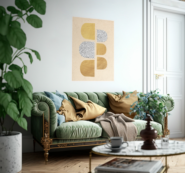 Poster art abstrait motif doré - TenStickers