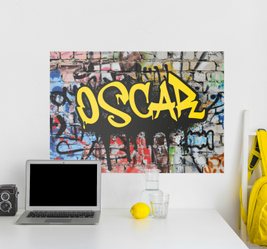 Poster mural art graffiti avec prénom - TenStickers