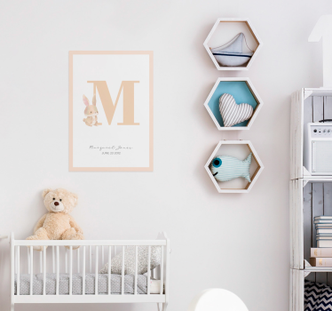Poster bébé personnalisable avec initiale - TenStickers