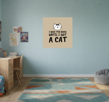 Poster chambre ado citation drôle j'étais le boss - TenStickers