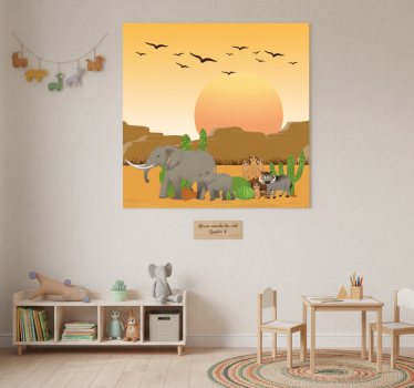 Poster chambre enfant animaux d'afrique sauvage 4 - TenStickers