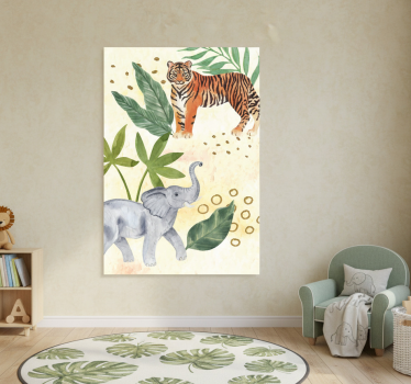 Poster chambre enfant animaux de safari aquarelle - TenStickers