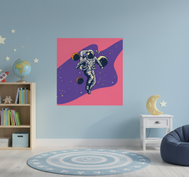 Poster chambre enfant astronaute dessiné à la main - TenStickers