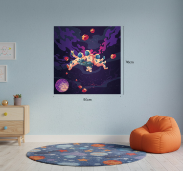 Poster chambre enfant astronautes en cartoon amusants - TenStickers