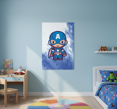Poster chambre enfant super-héros bleu - TenStickers