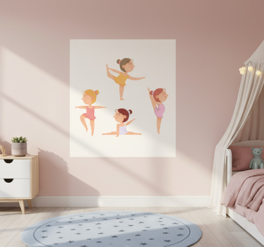Poster chambre enfant ensemble de ballerines s'étirant - TenStickers