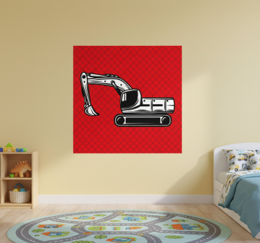 Poster chambre enfant excavatrice monocolore - TenStickers