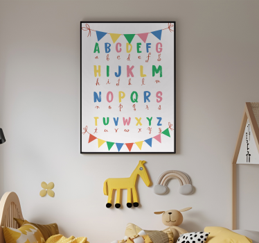 Poster chambre enfant majuscules minuscules alphabet - TenStickers