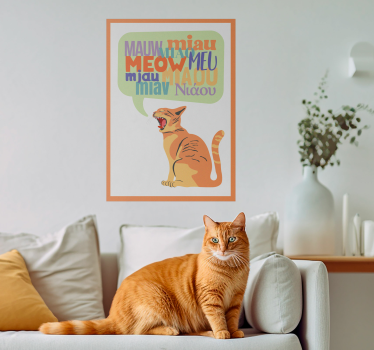 Poster chambre enfant miaulements de chat - TenStickers