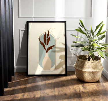 Poster mural dessin plante style boho - TenStickers