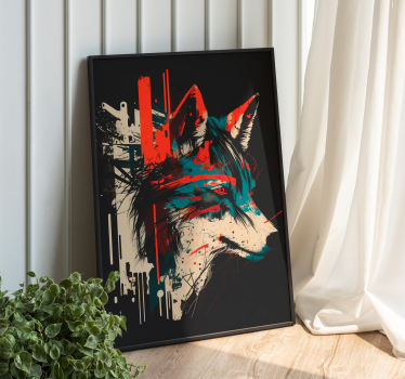 Poster d'un loup abstrait - TenStickers