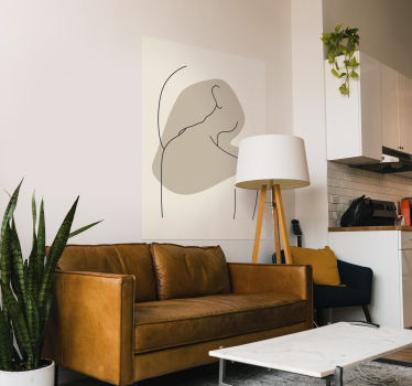 Poster mural figure de dos lignes art abstrait - TenStickers