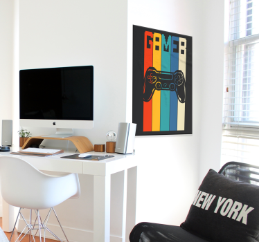Poster mural gamer manette coloré - TenStickers