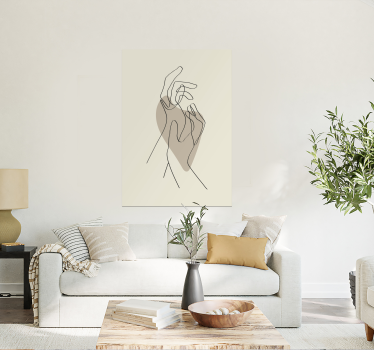 Poster mural mains lignes art abstrait - TenStickers