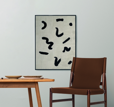 Poster nordique formes de pinceau en noir - TenStickers