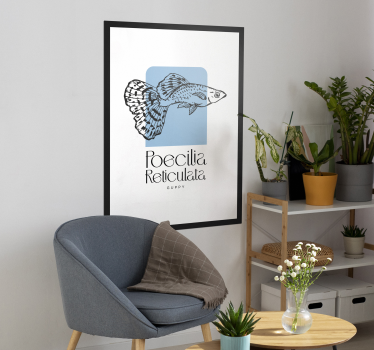 Poster poisson guppy minimaliste - TenStickers