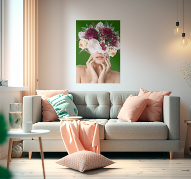 Poster portrait femme floral - TenStickers