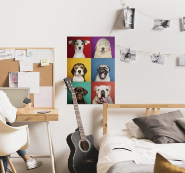 Poster mural portraits de chiots - TenStickers