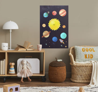 Poster mural système solaire pour enfants - TenStickers